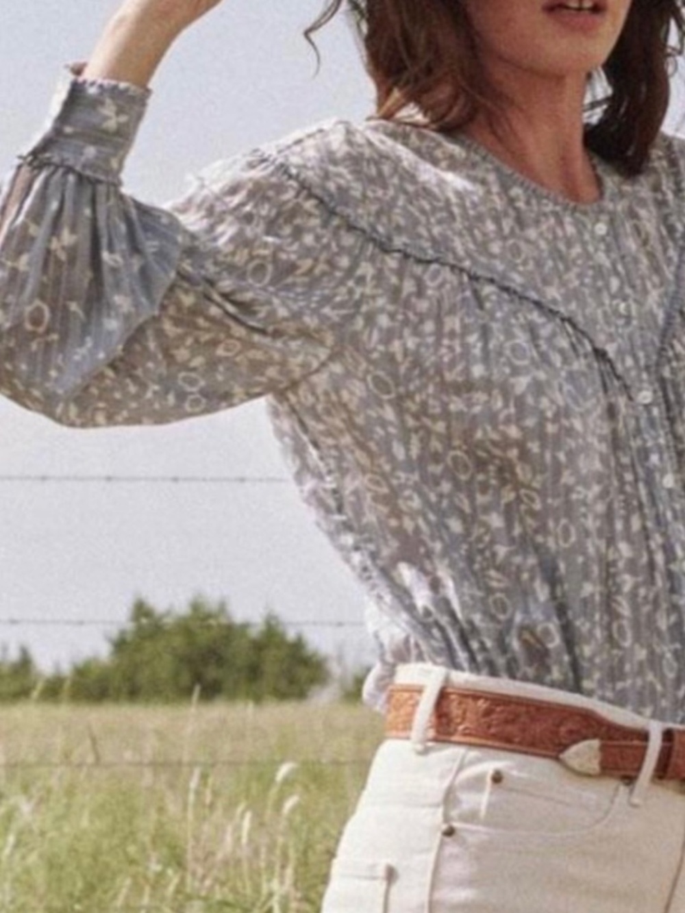 THE GREAT. The Folk Top | Prairie Floral | Size XS